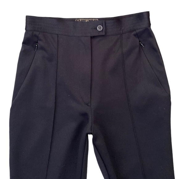 Fendi High Waist Trousers Pants Slight Flare Leg Black - Picture 3 of 11